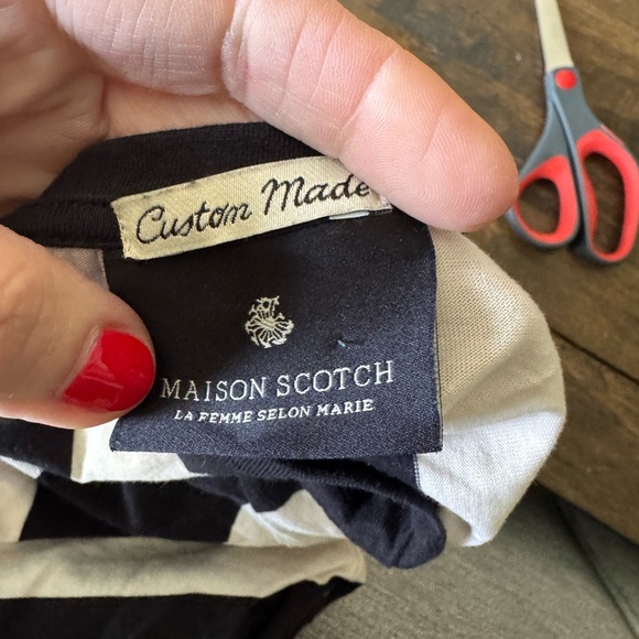 Maison Scotch striped patchwork tee size small - Picture 3 of 3